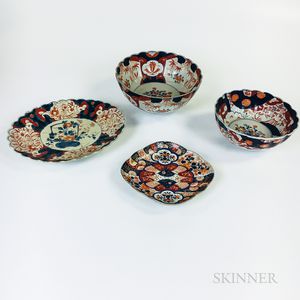 Four Imari Porcelain Bowls and Dishes