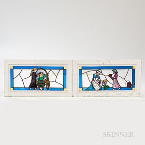 Four Lyn Hovey Studio Stained Glass Panels