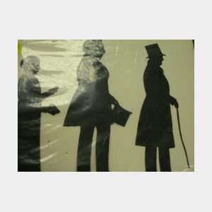 19th Century Silhouette of Three Gentleman.