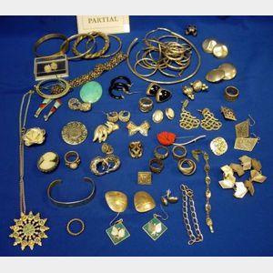 Large Group of Silver and Silvertone Jewelry.