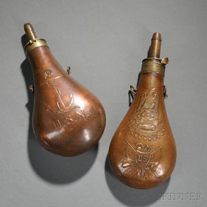 Model 1846 Navy Powder Flask and a Peace Flask
