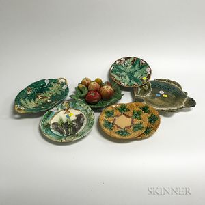 Fifteen Majolica Ceramic Tableware Items. 