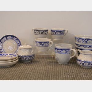 Fifteen Pieces of Dedham Pottery Dinnerware