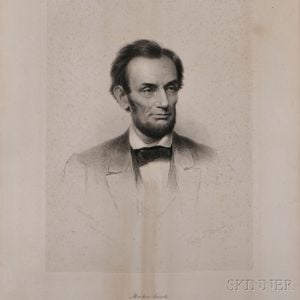 Lincoln, Abraham (1809-1865) Steel Engraved Portrait after Francis Bicknell Carpenter (1830-1900),by Frederick W. Halpin (1805-1880) C