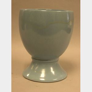 Frankoma Pottery Light Blue Glazed Footed Vase.