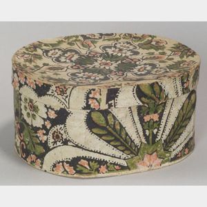 Oval Wallpaper Covered Storage Box