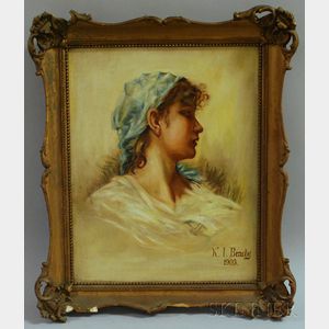 Framed Oil on Canvas Portrait of a Woman
