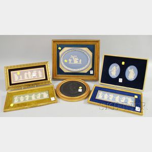 Six Framed Wedgwood Ceramic Plaques and Medallions