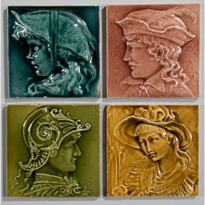 Four Art Pottery Tiles