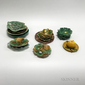 Twenty-one Majolica Ceramic Plates