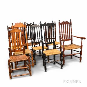 Eight Bannister-back Chairs
