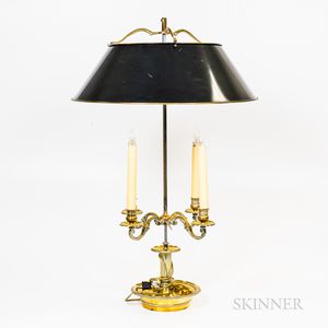 Louis XVI-style Gilt Bouilotte Lamp and a Lamp with Alabaster Base