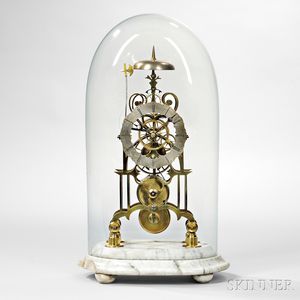 English Brass Skeleton Clock