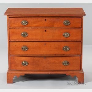 Tiger Maple Chest of Four Drawers