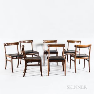 Seven Ole Wanscher for Poul Jeppesens "Rungstedlund" Dining Chairs