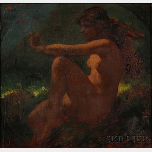 Anglo/American School, 19th/20th Century Portrait of a Seated Female Nude