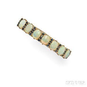 14kt Gold, Opal, and Sapphire Bracelet