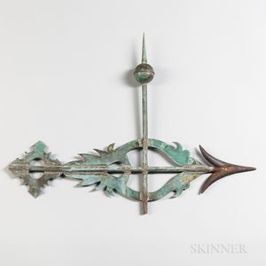 Small Sheet Copper and Iron Bannerette Weathervane