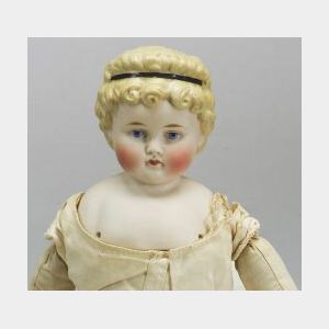 Blonde Molded Hair Tinted Bisque Shoulder Head Doll