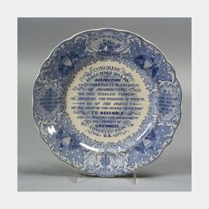 Blue and White Transfer Decorated Staffordshire Anti-Slavery Plate