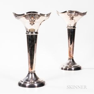 Pair of Thomas Goode Silver-plated Trumpet Vases