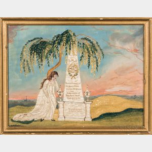 Needlework and Watercolor on Silk Memorial