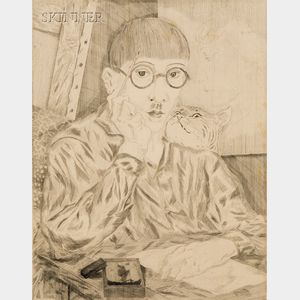 Tsuguharu Foujita (Japanese/French, 1886-1968) Portrait de L'Artiste