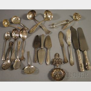 Approximately Fourteen Miscellaneous Silver Serving Pieces