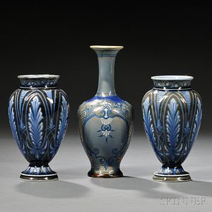 Three Doulton Lambeth Stoneware Vases