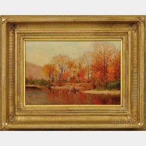 Worthington Whittredge (New York/New Jersey/Ohio, 1820-1910) Autumn on the Delaware