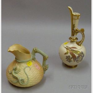 Two Royal Worcester Pitchers