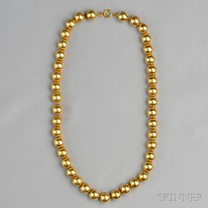 14kt Gold Bead Necklace