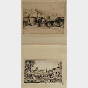 Two Unframed Landscape Views: Sir Lionel Arthur Lindsay (Australian, 1874-1961),Santa Eufemia, Anacapri