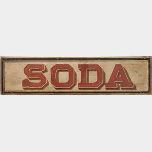 Double-sided Painted "SODA" Sign
