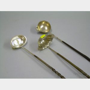 Three Silver and Baleen-handled Toddy Ladles