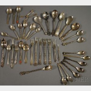 Approximately Thirty-five Miscellaneous Silver Flatware Items