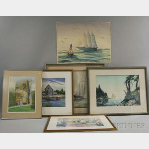 John Dary Aiken (American, b. 1908) Five Watercolors