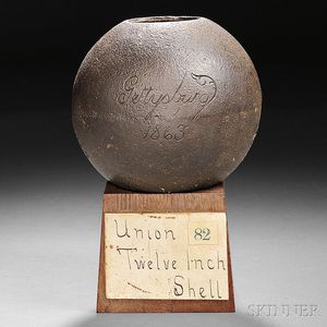 Twelve-pound Spherical Case Shot with Base from Gettysburg