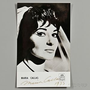 Callas, Maria (1923-1977) Signed Photo, 1973.