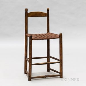 Red-painted Slat-back High Chair