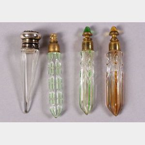 Four Small Cut Glass Perfume Vials