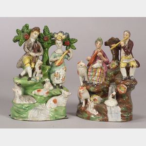 Two Staffordshire Pearlware Musician Groups