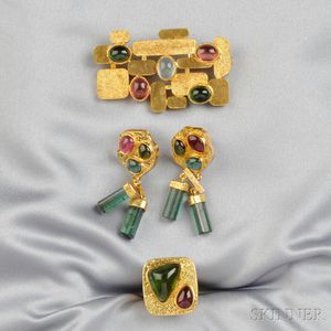18kt Gold and Tourmaline Suite