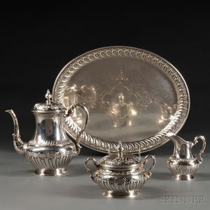Four-piece German .800 Silver Tea Service