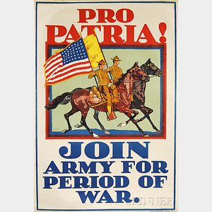 U.S. Army Pro Patria! WWI Lithograph Poster