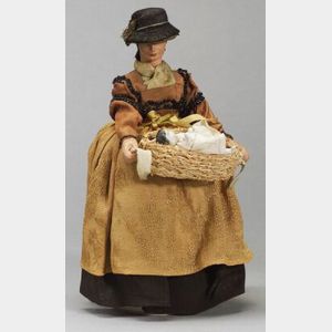 Composition Lady Doll Candy Container