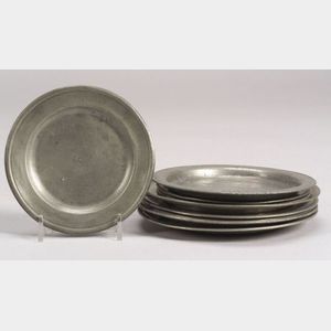 Nine Small Pewter Plates