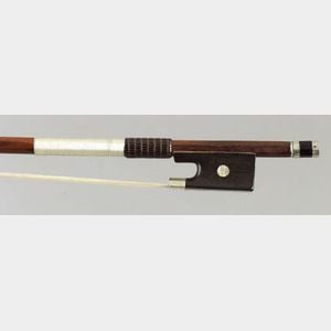 Nickel Mounted French Violin Bow, Workshop of Francois Peccatte