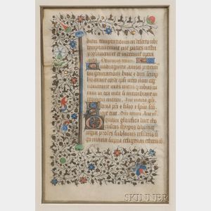 (Illuminated Manuscripts),Four Framed Book of Hours Leaves
