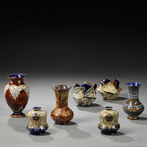 Seven Doulton Stoneware Items